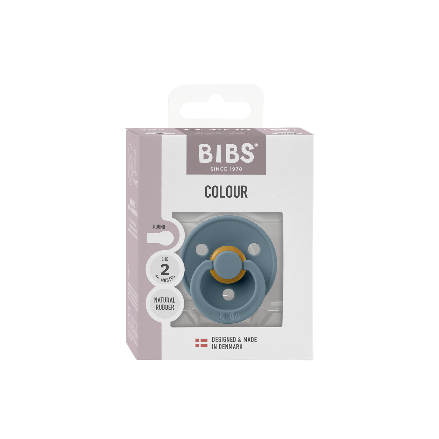 BIBS Pacifier Colour Round 1 PACK Latex Size 2 Petrol