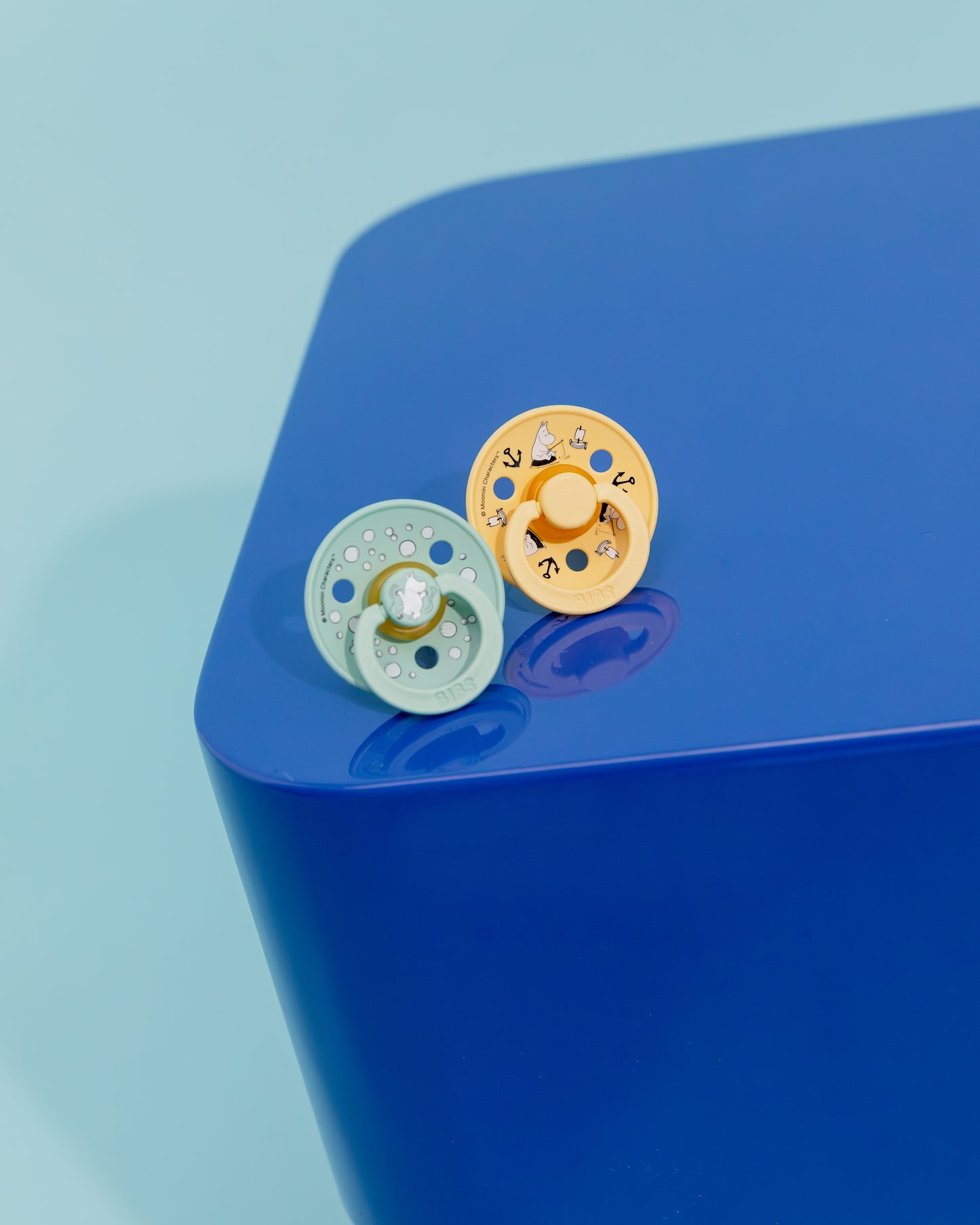 BIBS x Moomin Pacifier Box Ivory x Moomin Pacifier Colour 2 pack Sailing Latex Size 1 Nordic Mint mix