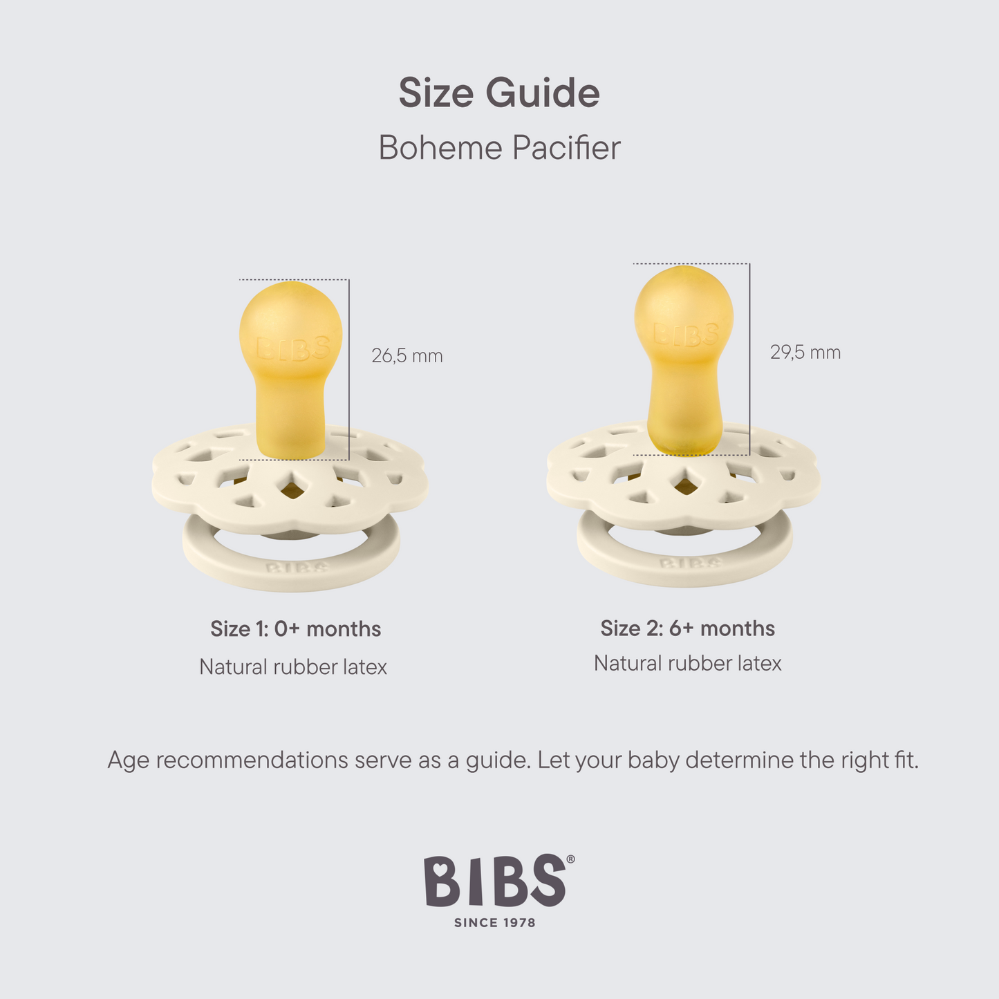 BIBS Pacifier Boheme 2 PACK Latex Size 2 Dark Oak/Blush