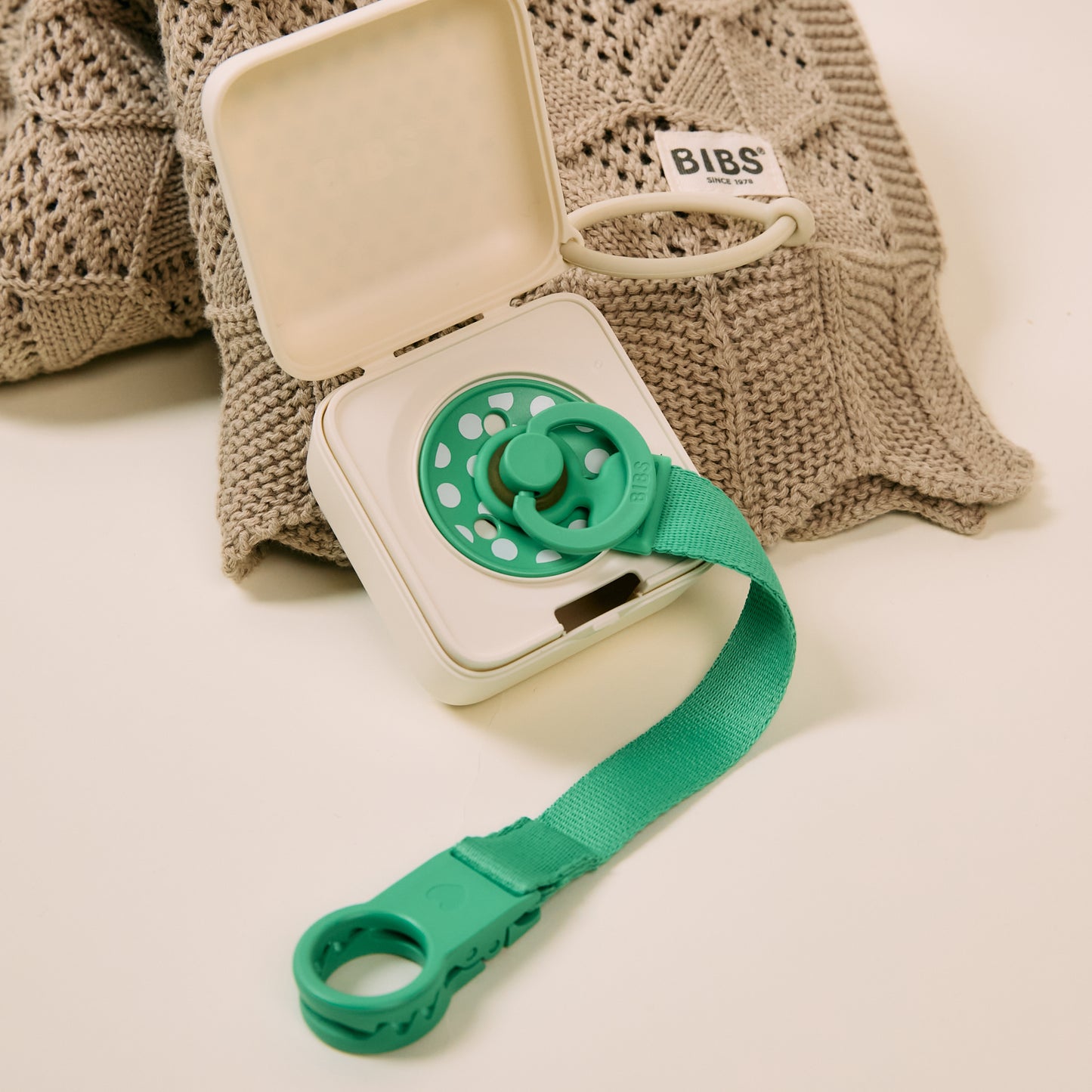 BIBS Pacifier Clip Loop Cactus