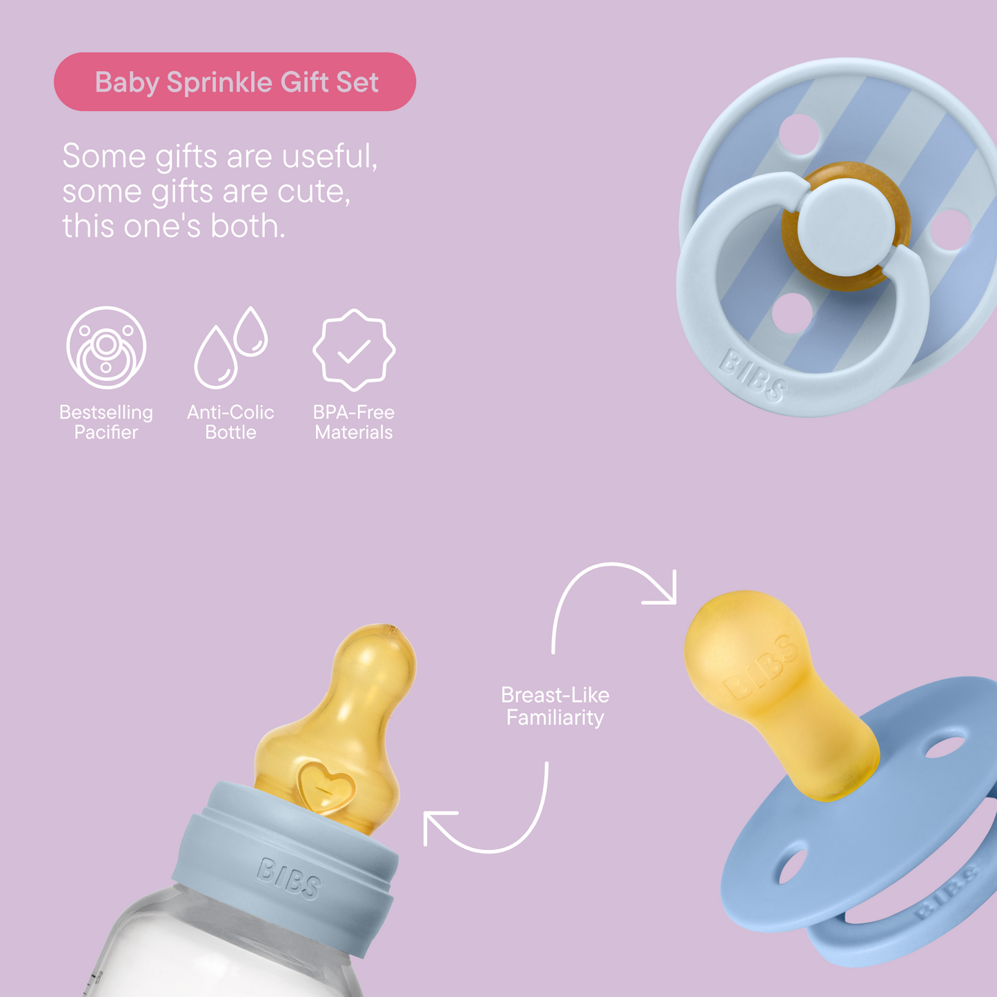 BIBS Gift Set Baby Sprinkle Baby Blue