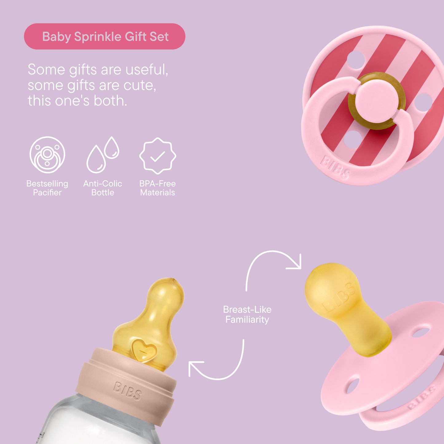 BIBS Gift Set Baby Sprinkle Blush