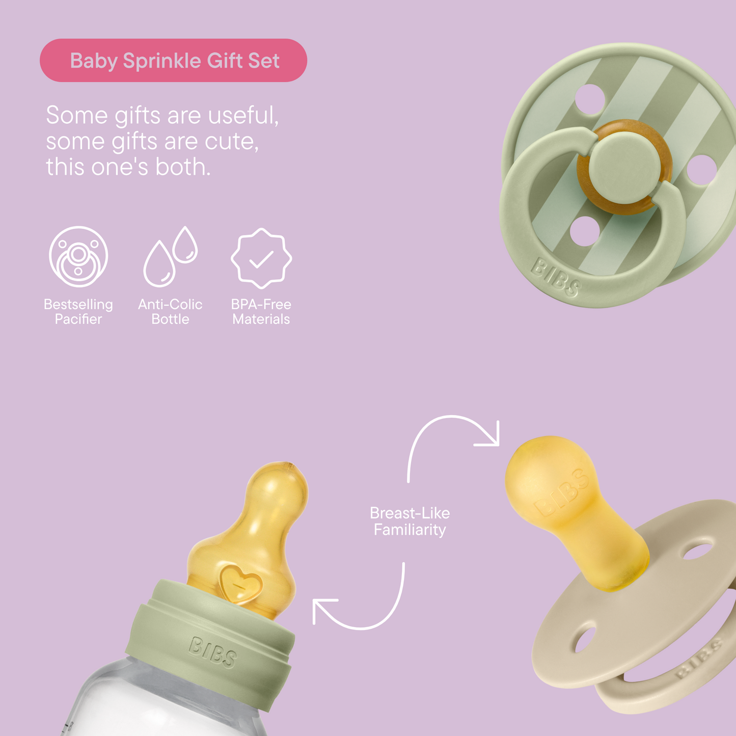 BIBS Gift Set Baby Sprinkle Sage