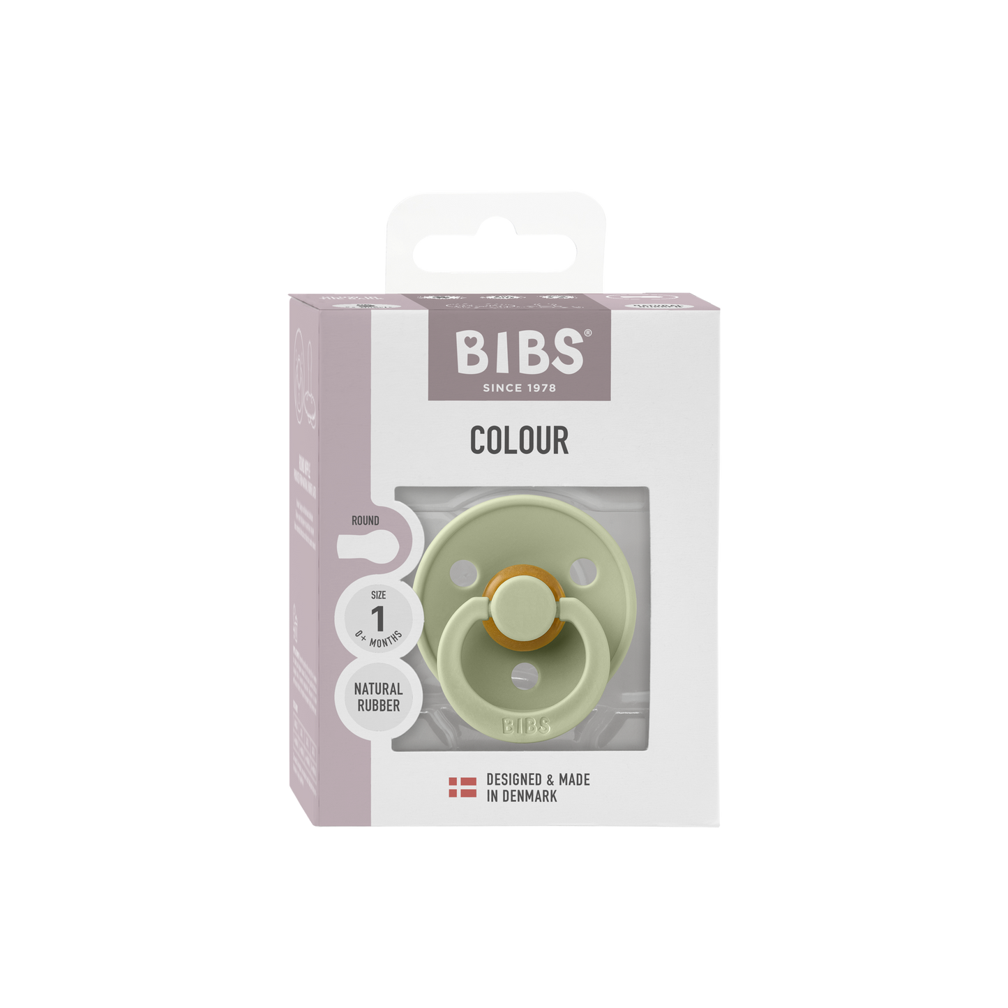 لهاية BIBS دائرية اللون، عبوة واحدة، مصنوعة من اللاتكس، مقاس 1، لون أخضر فاتح