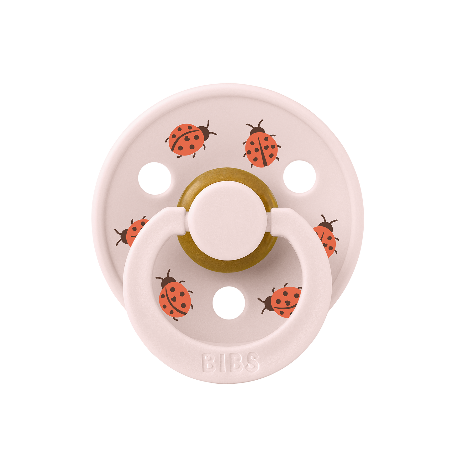 BIBS Pacifier Studio Colour Round Ladybug Friends Latex Size 1 Petal-Flow Pack