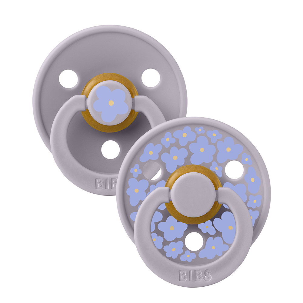 BIBS Pacifier Studio Colour Round 2 PACK Jasmine Latex Size 1 Fossil Grey Mix