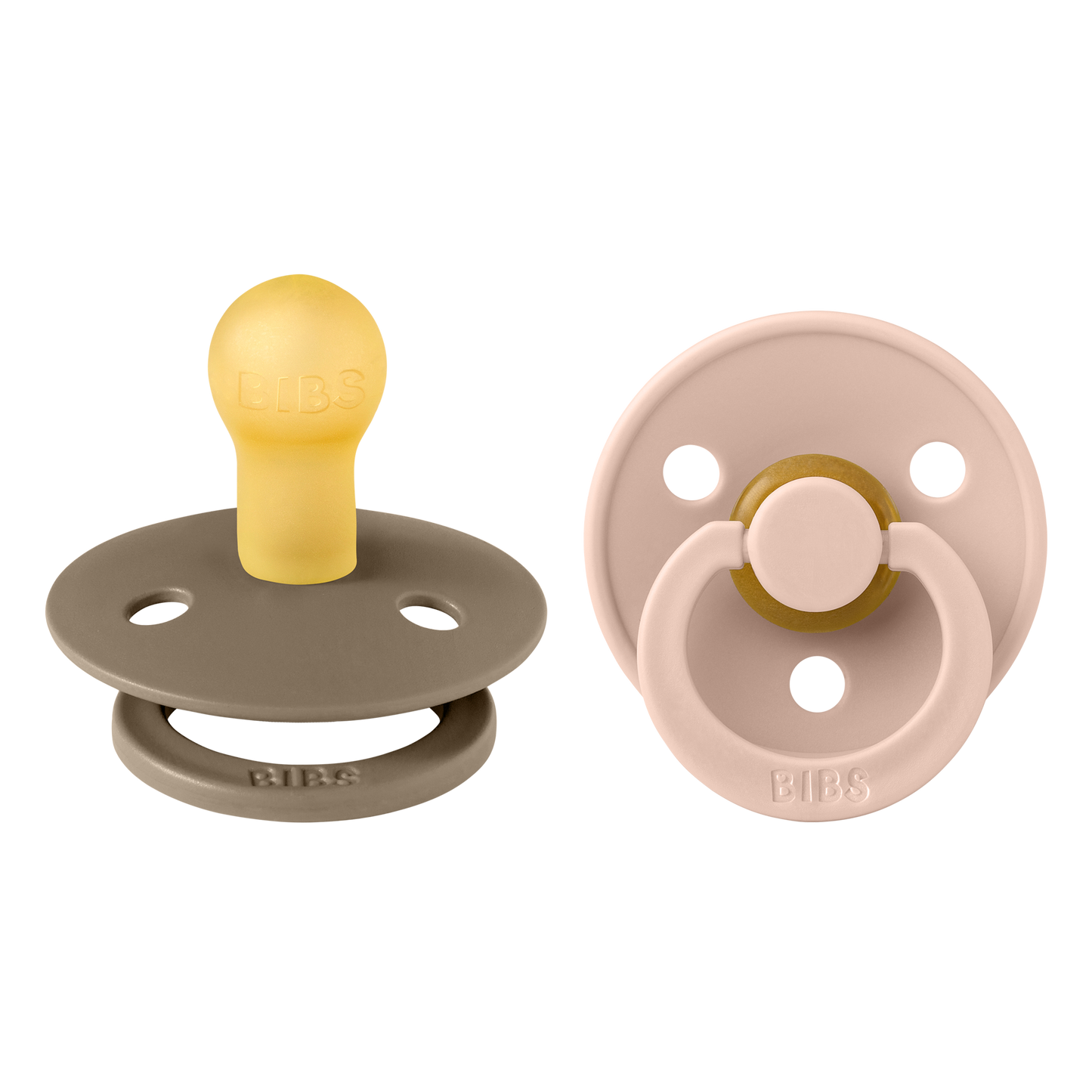 BIBS Pacifier Colour Round 2 PACK Latex Size 1 Dark Oak/Blush