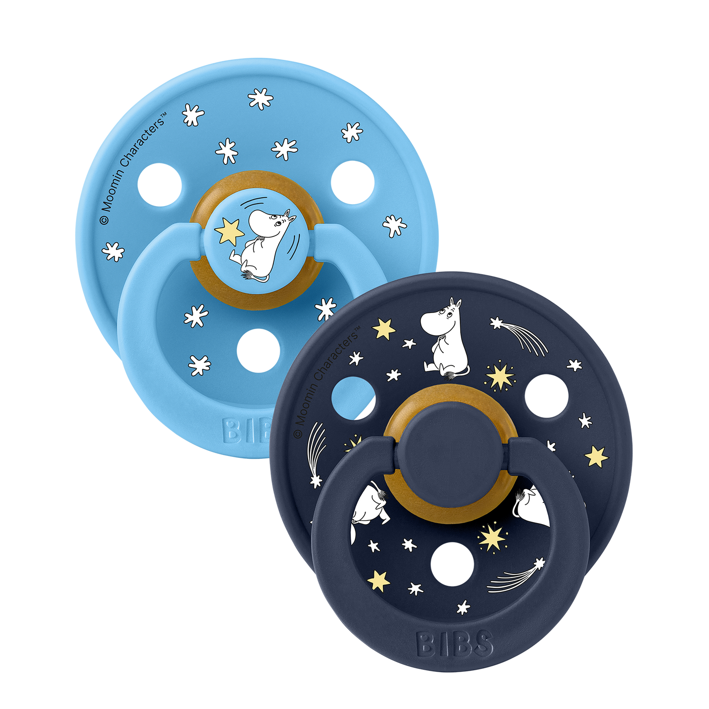 BIBS x Moomin Pacifier Colour Round 2 pack Good Night Latex Size 1 Breeze mix