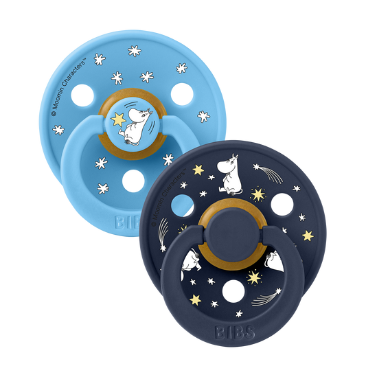 BIBS x Moomin Pacifier Colour Round 2 pack Good Night Latex Size 1 Breeze mix