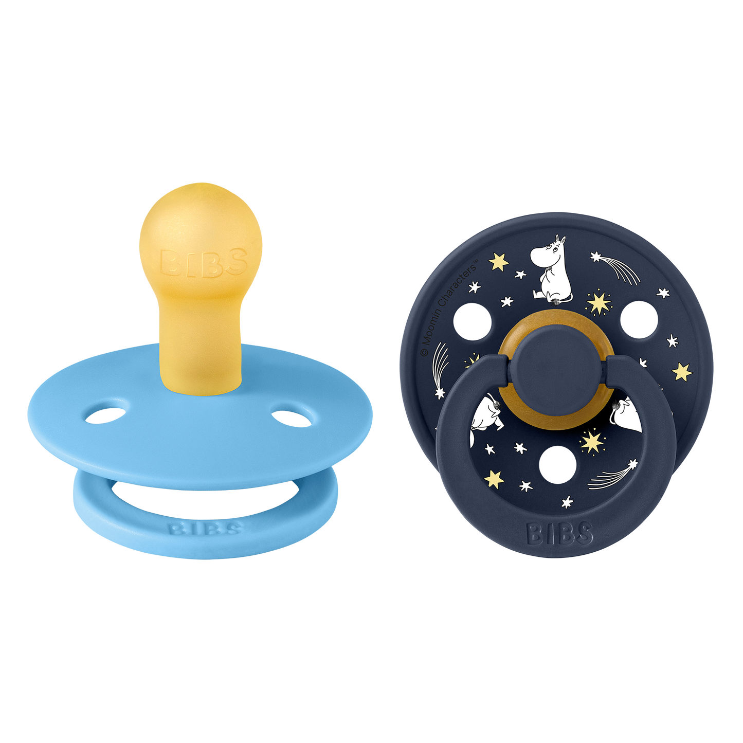 BIBS x Moomin Pacifier Colour Round 2 pack Good Night Latex Size 1 Breeze mix