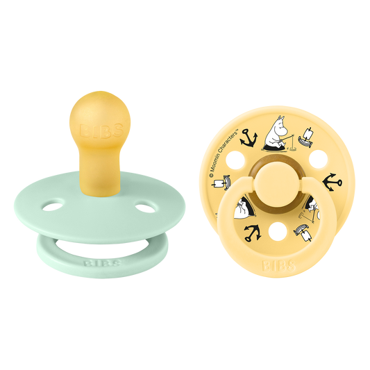 BIBS x Moomin Pacifier Box Ivory x Moomin Pacifier Colour 2 pack Sailing Latex Size 1 Nordic Mint mix