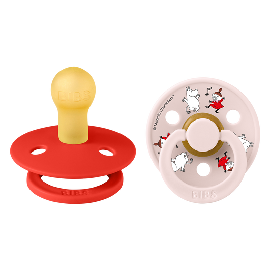 BIBS x Moomin Pacifier Colour 2 pack Dancing Latex Size 1 Candy Apple mix