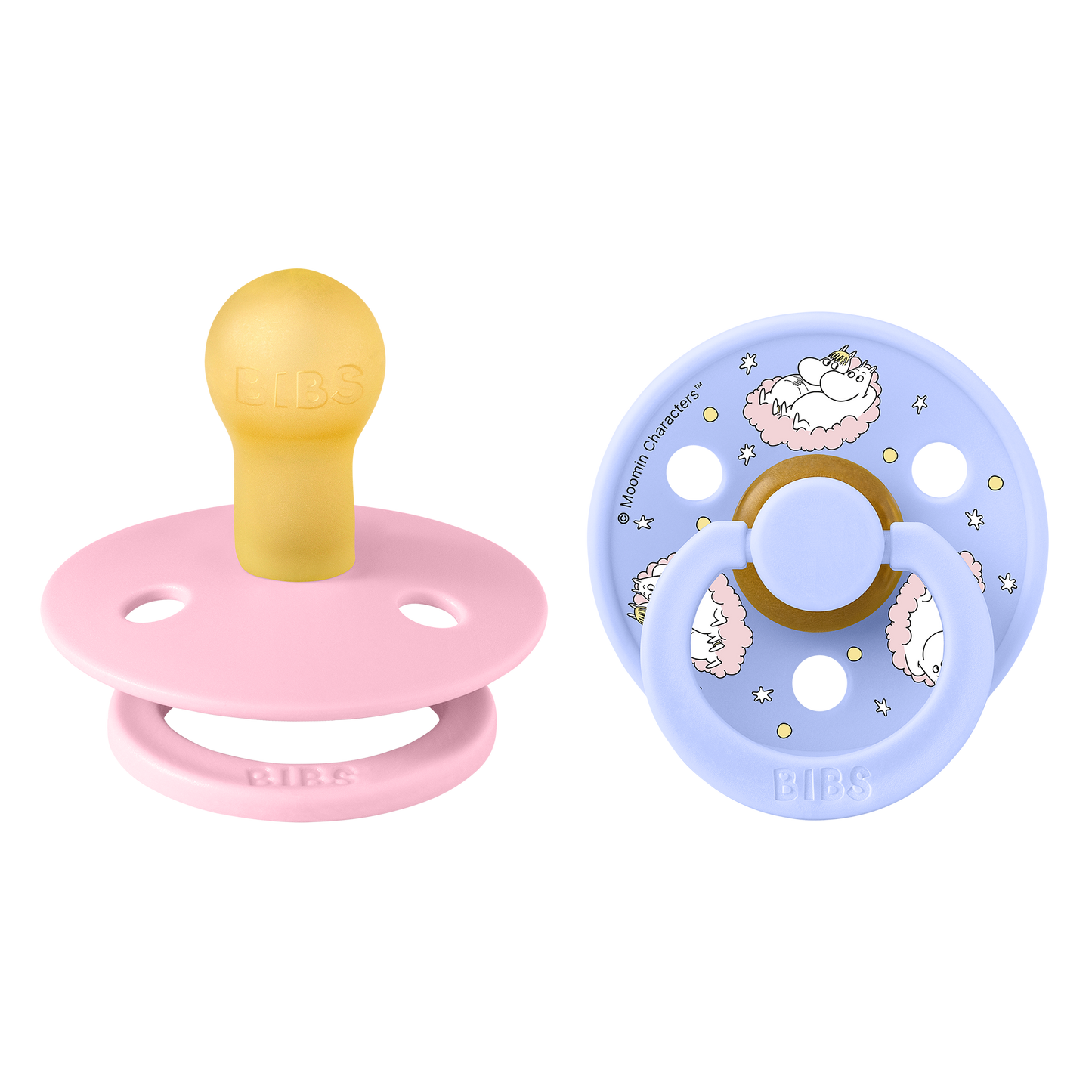 BIBS x Moomin Pacifier Colour Round 2 pack Dreaming Latex Size 1 Baby Pink mix