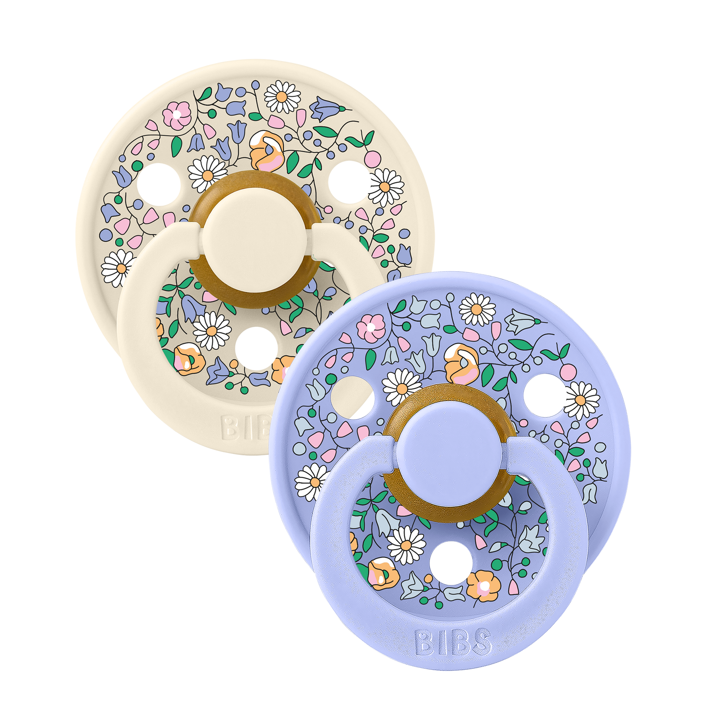 BIBS x Liberty Pacifier Colour 2 PACK Chloe Meadow Latex Size 1 Ivory Mix
