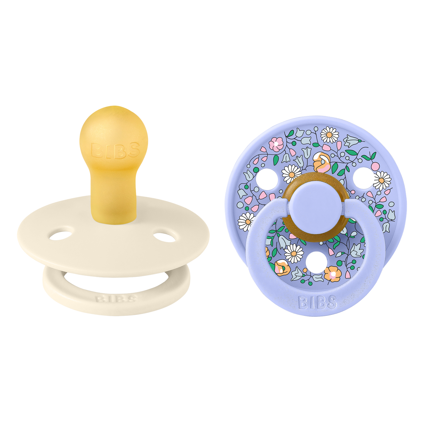 BIBS x Liberty Pacifier Colour 2 PACK Chloe Meadow Latex Size 1 Ivory Mix