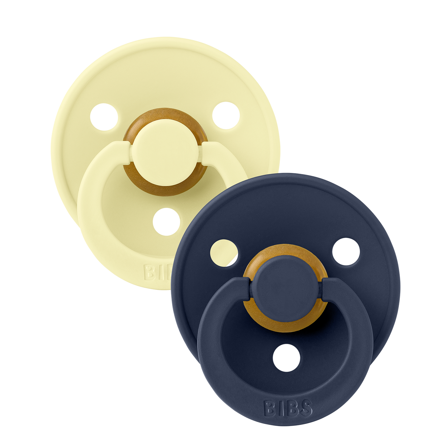 BIBS Pacifier Colour Round 2 PACK Latex Size 1 Luna/Deep space
