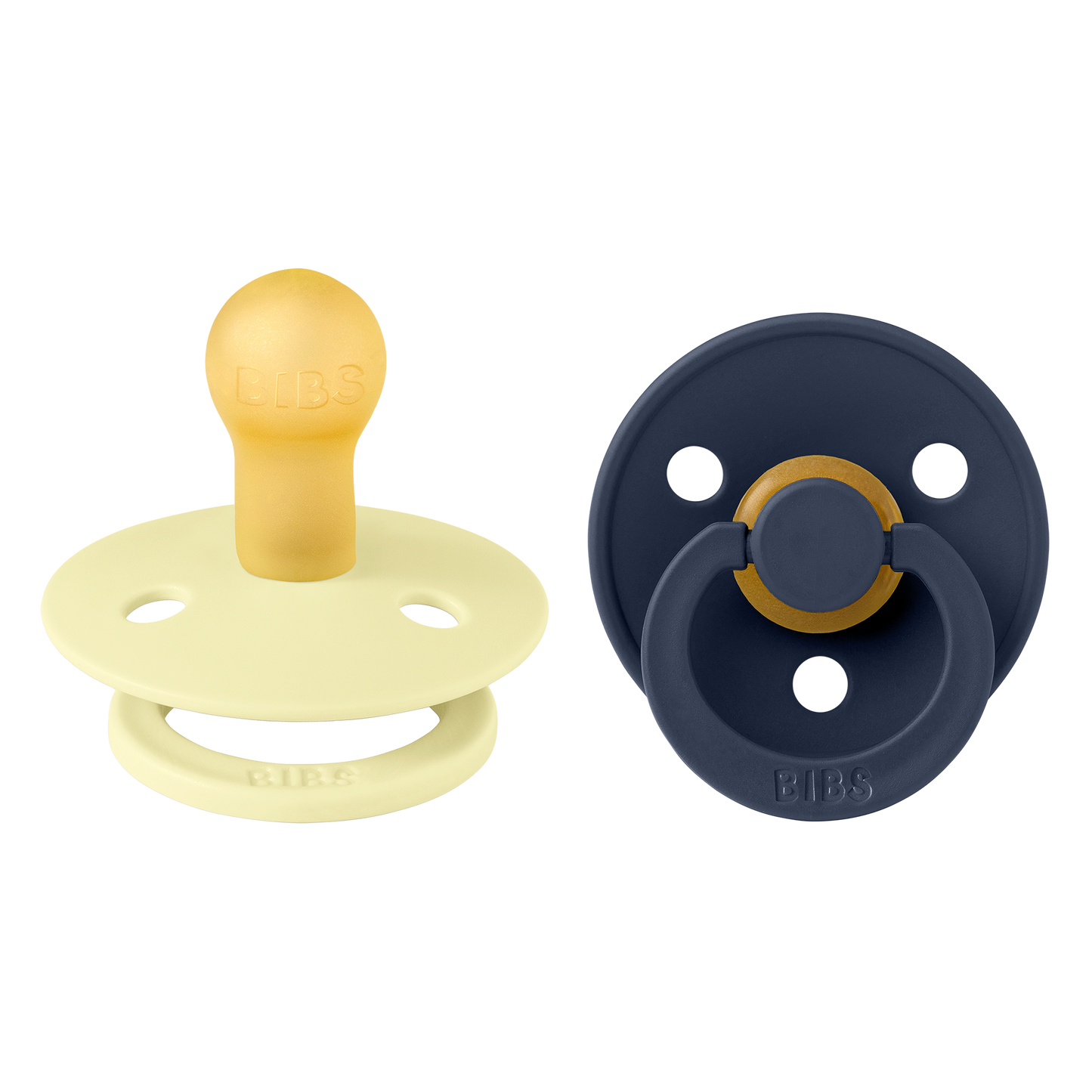 BIBS Pacifier Colour Round 2 PACK Latex Size 1 Luna/Deep space