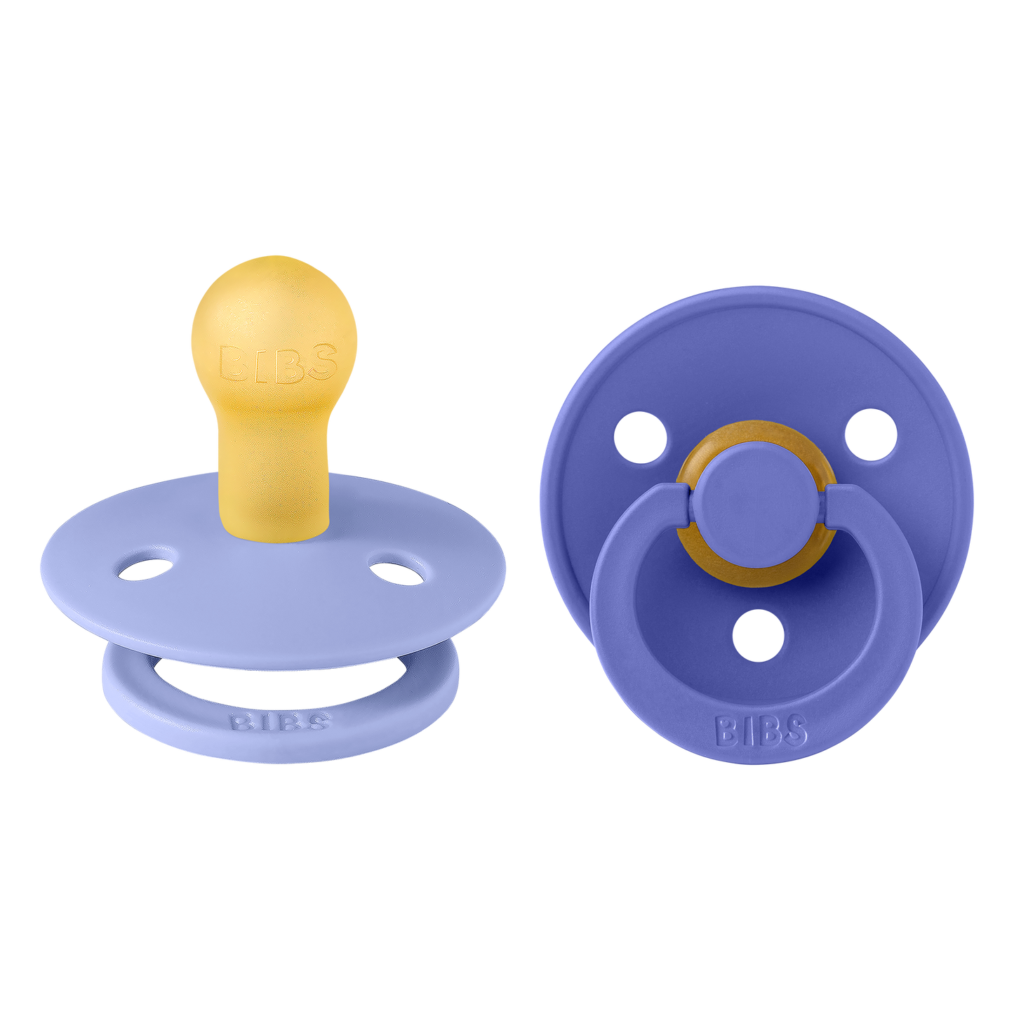 BIBS Pacifier Colour 2 PACK Latex Size 1 Hush/Grape