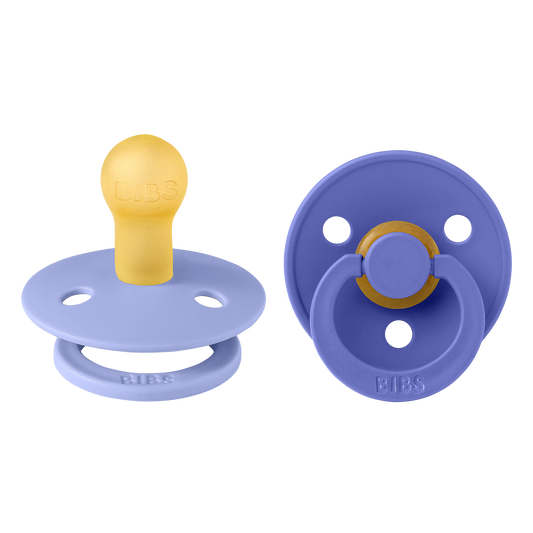 BIBS Pacifier Colour 2 PACK Latex Size 1 Hush/Grape