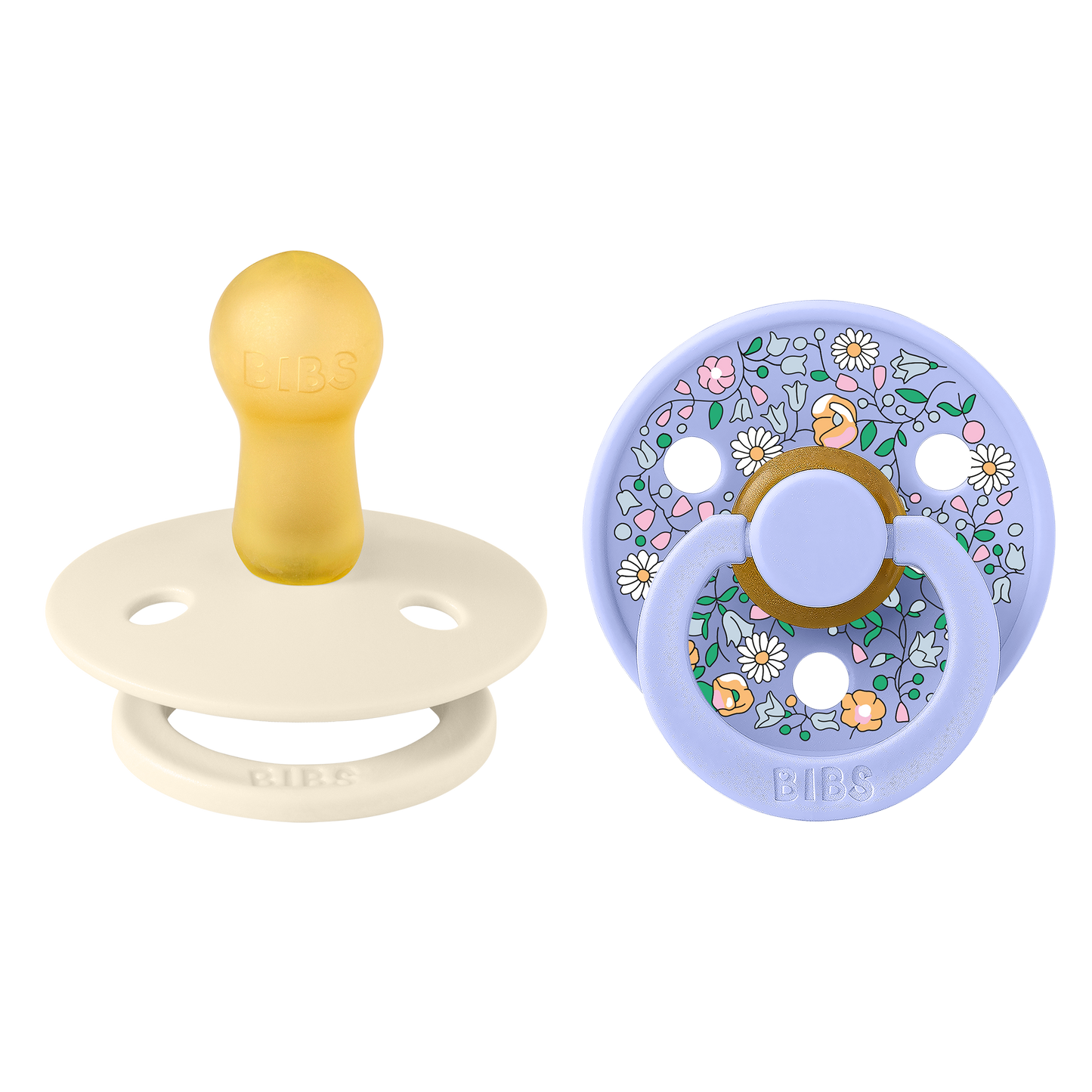 BIBS x Liberty Pacifier Colour 2 PACK Chloe Meadow Latex Size 2 Ivory Mix