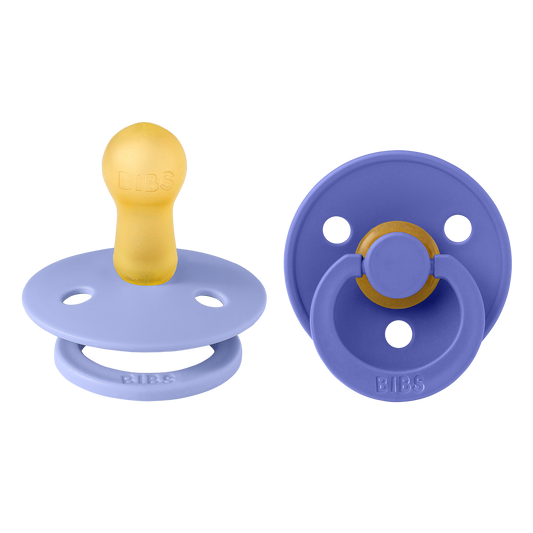 BIBS Pacifier Colour 2 PACK Latex Size 2 Hush/Grape