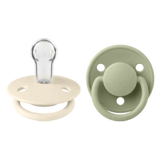BIBS Pacifier De Lux 2 PACK Silicone Onesize Ivory/Sage
