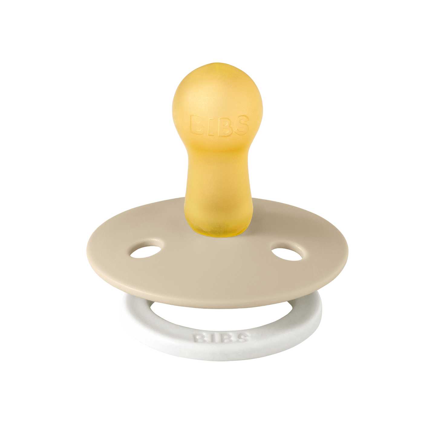 BIBS Pacifier Colour Round 1 PACK Latex Size 2 Vanilla GLOW