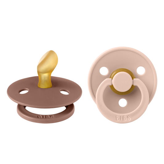 BIBS Pacifier Colour 2 PACK Anatomical Latex Size 1 Blush/Woodchuck