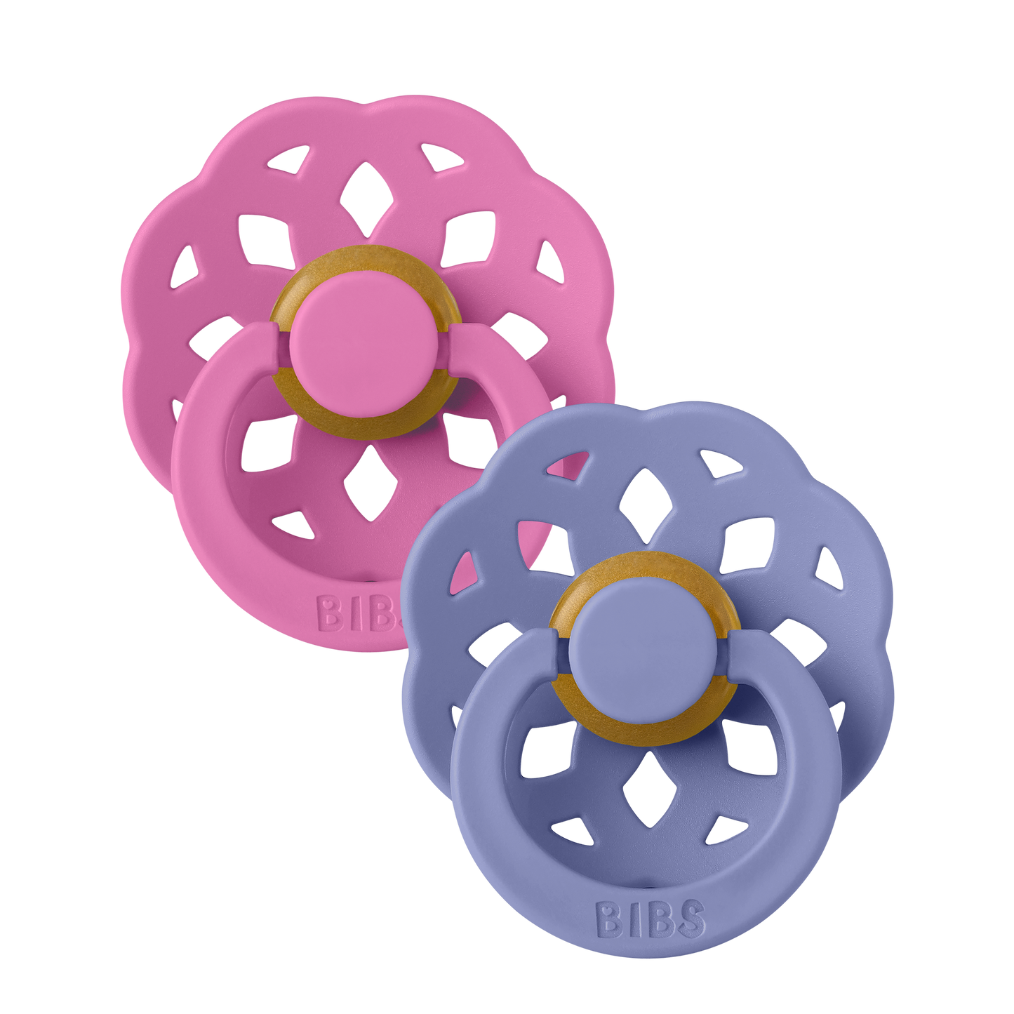 BIBS Pacifier Boheme 2 PACK Latex Size 1 Bubblegum/Peri