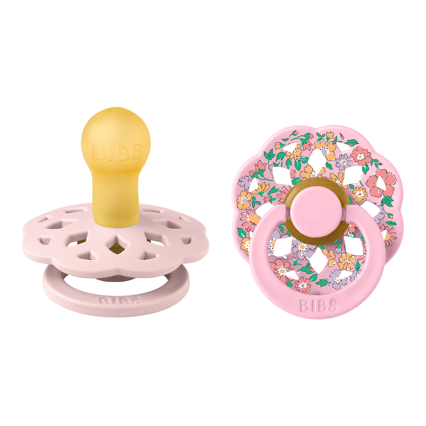 BIBS x Liberty Pacifier Boheme 2 PACK Oscar Meadow Latex Size 1 Blossom Mix