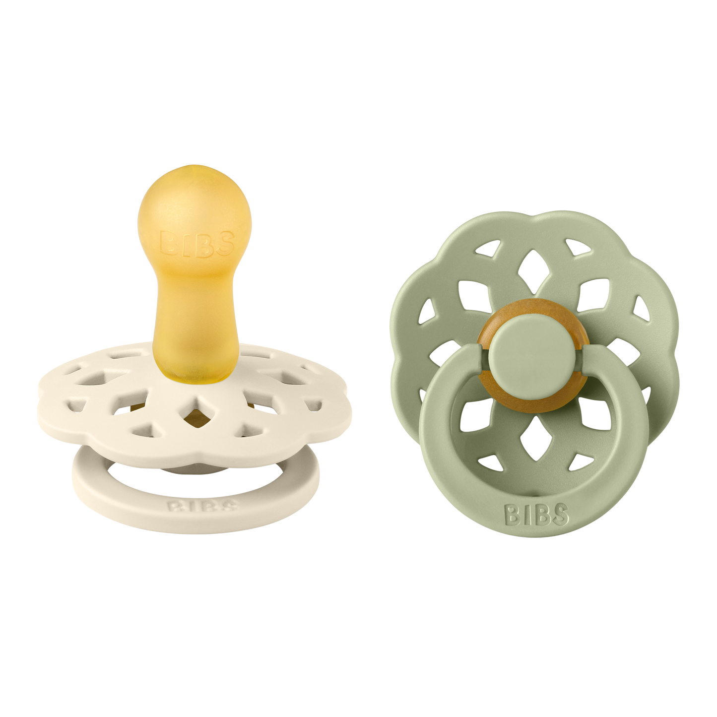 BIBS Pacifier Boheme 2 PACK Latex Size 2 Ivory/sage