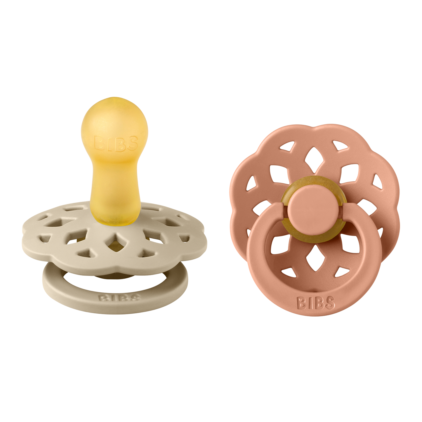 BIBS Pacifier Boheme 2 PACK Latex Size 2 Vanilla/Peach