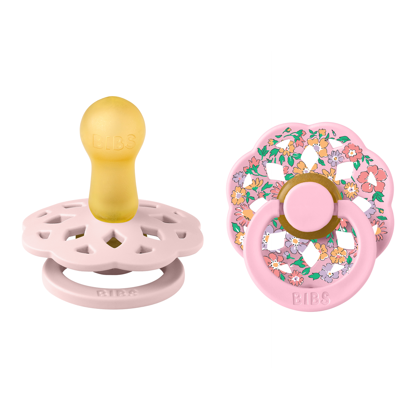 BIBS x Liberty Pacifier Boheme 2 PACK Oscar Meadow Latex Size 2 Blossom Mix