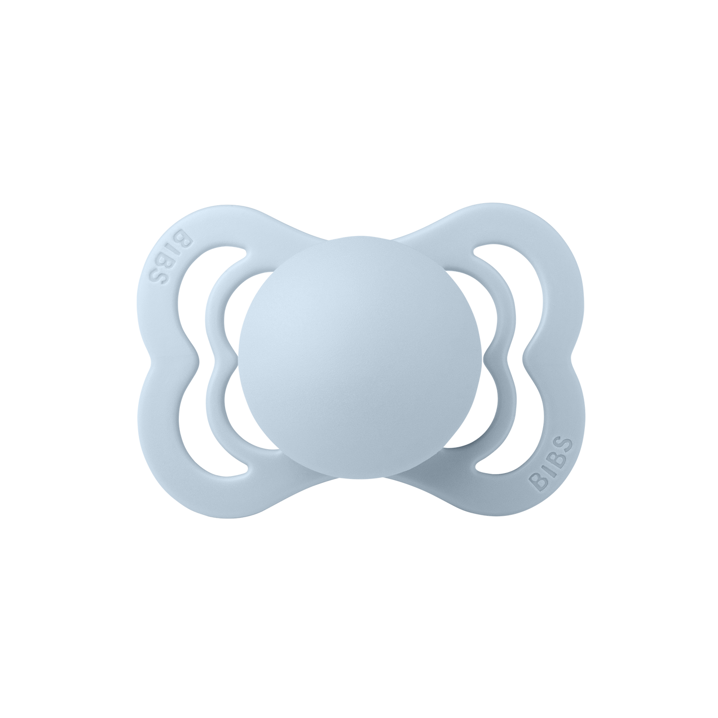 BIBS Pacifier Supreme Silicone Symmetrical Size 1 Baby Blue-Flow Pack