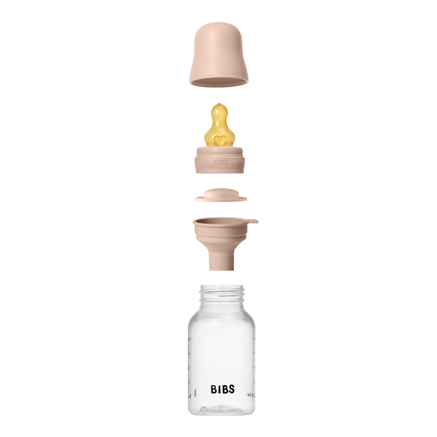 زجاجة رضاعة أطفال دائرية من اللاتكس من بيبس، عبوة واحدة، 150 مل، تدفق بطيء، لون وردي فاتح