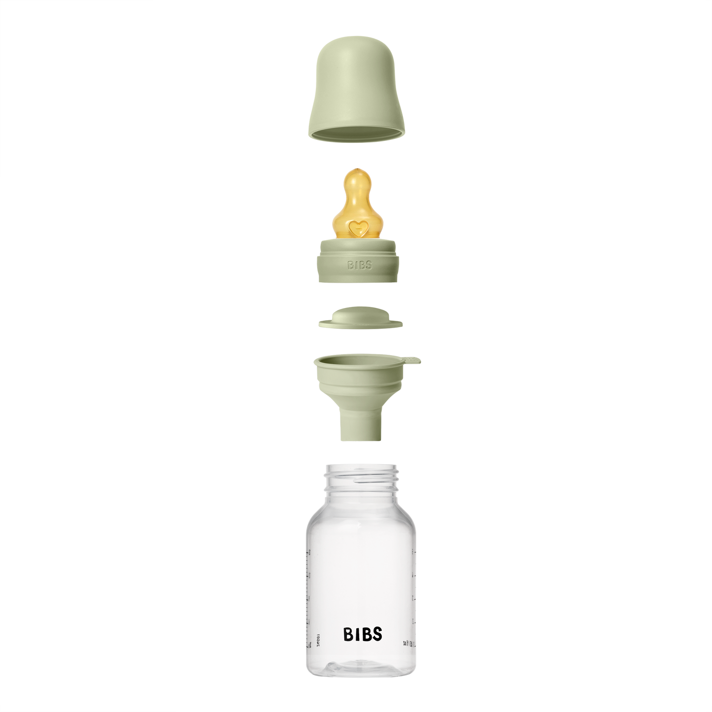 زجاجة رضاعة أطفال دائرية من اللاتكس من بيبس، عبوة واحدة، سعة 150 مل، تدفق بطيء، لون أخضر فاتح