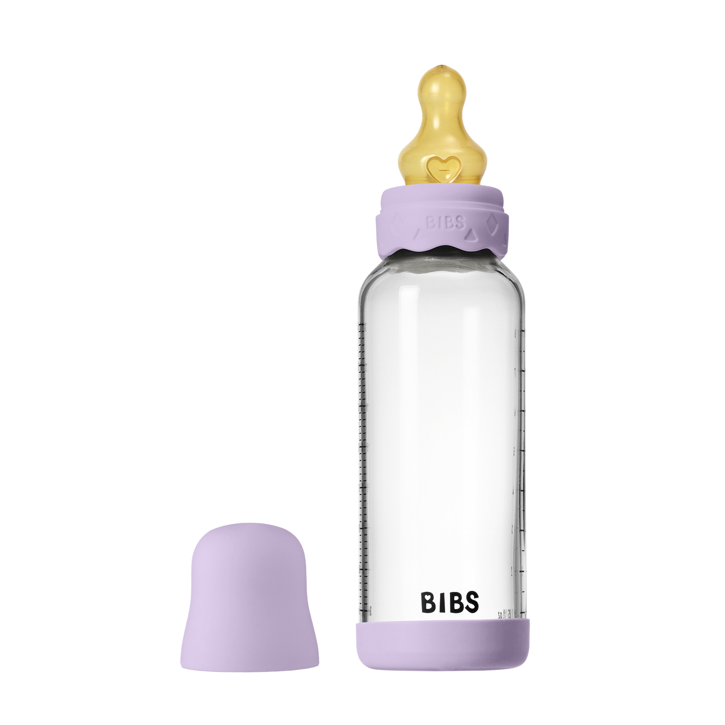 BIBS Glass Boheme Baby Bottle Round Latex 1 pack 240 ml Medium Flow Violet Sky