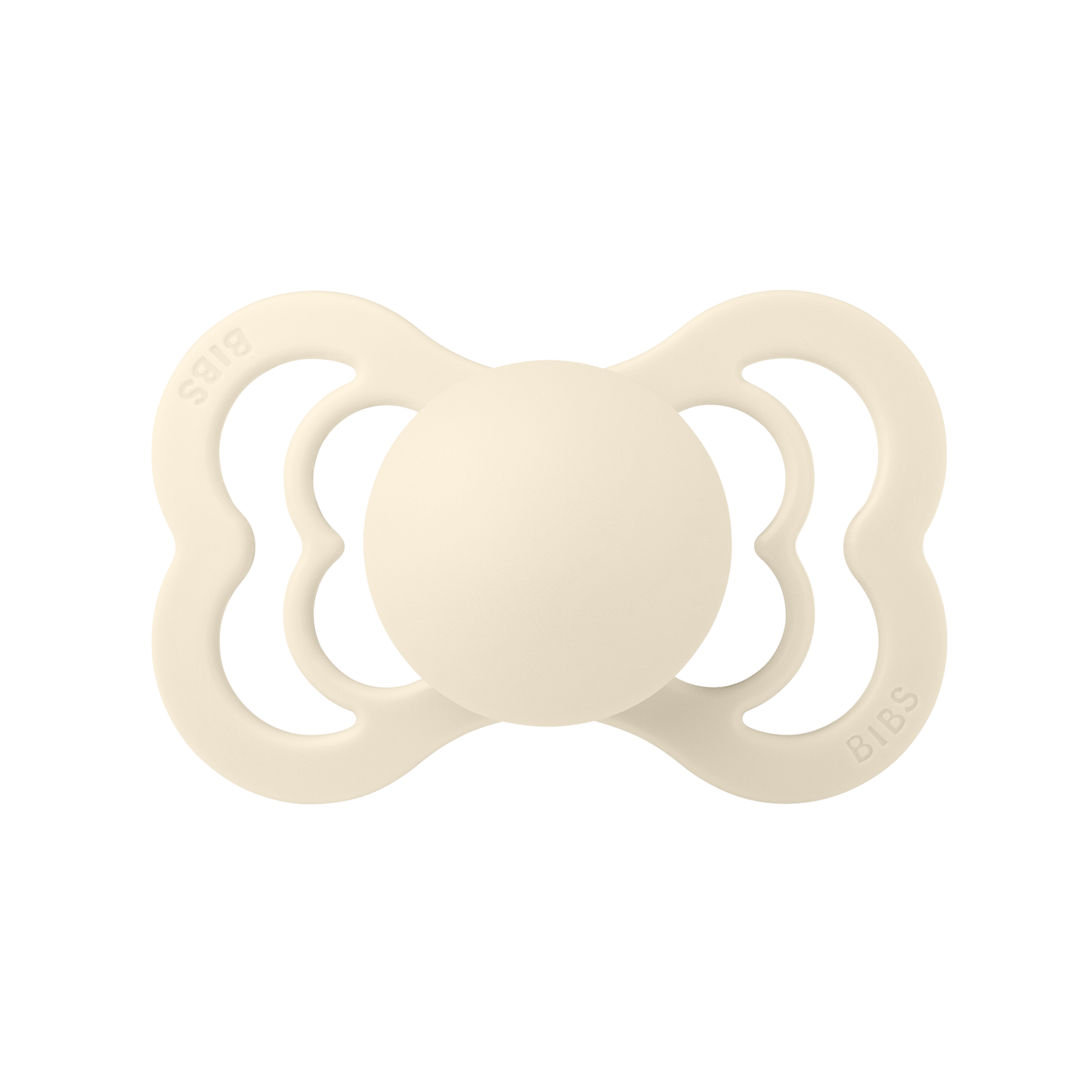 BIBS Pacifier Supreme Symmetrical Silicone Size 2 Ivory-Flow Pack