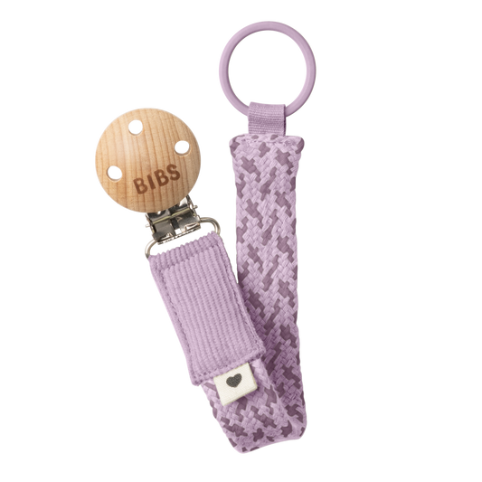 BIBS Pacifier Clip Braided Violet Sky/Mauve