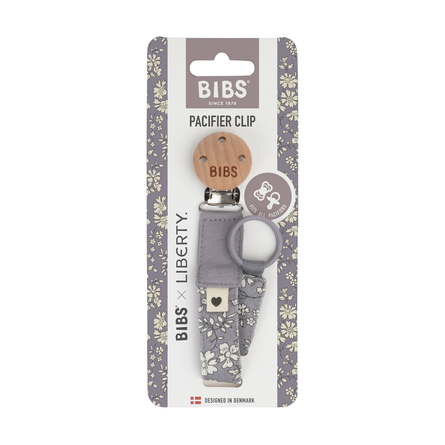 مشبك لهاية BIBS x Liberty Capel Fossil Grey