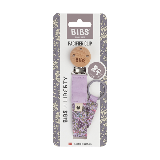 مشبك لهاية BIBS x Liberty بلون البابونج، لون بنفسجي سماوي