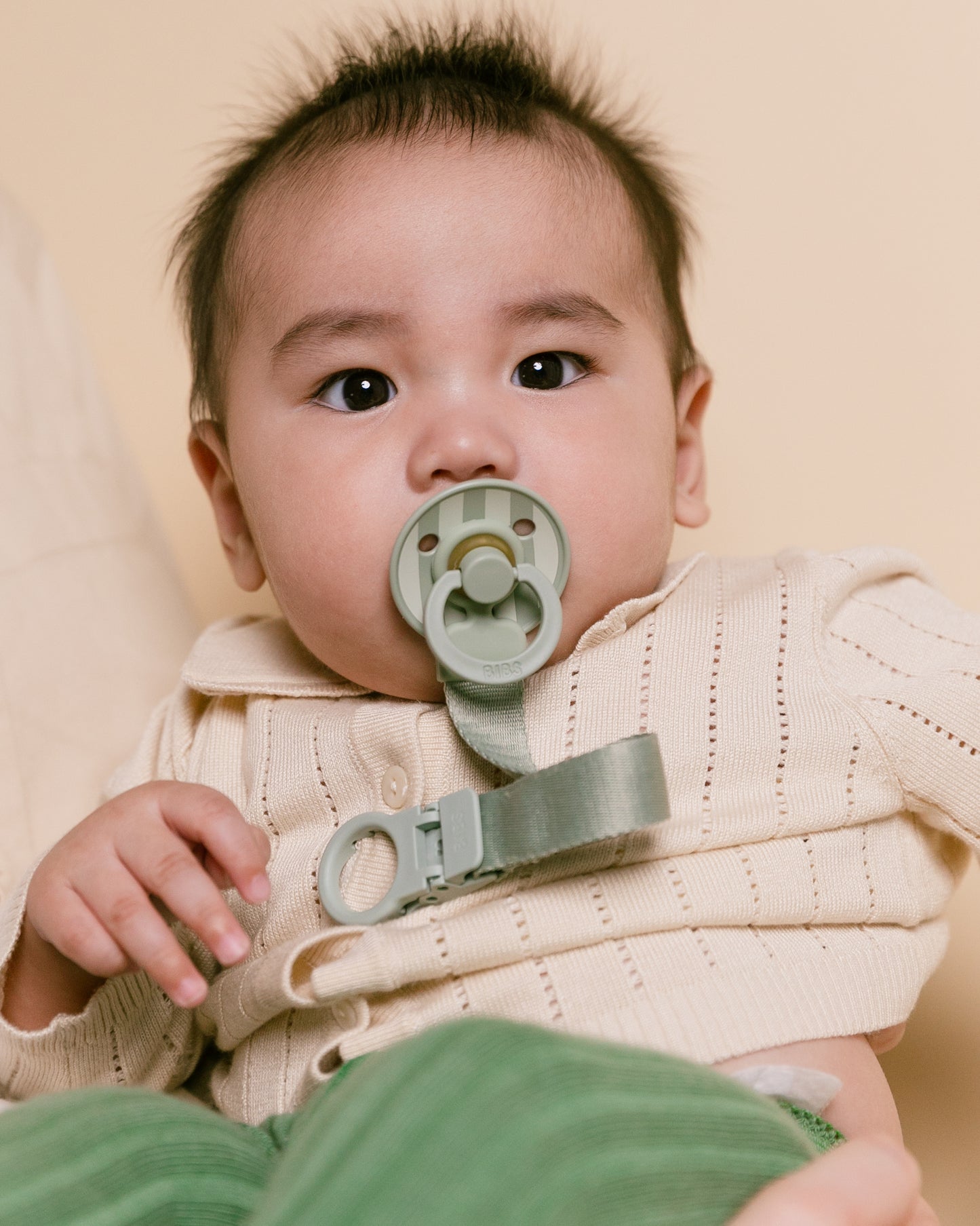 BIBS Colour Pacifier & Loop Clip Gift Set Latex Size 1 Sage