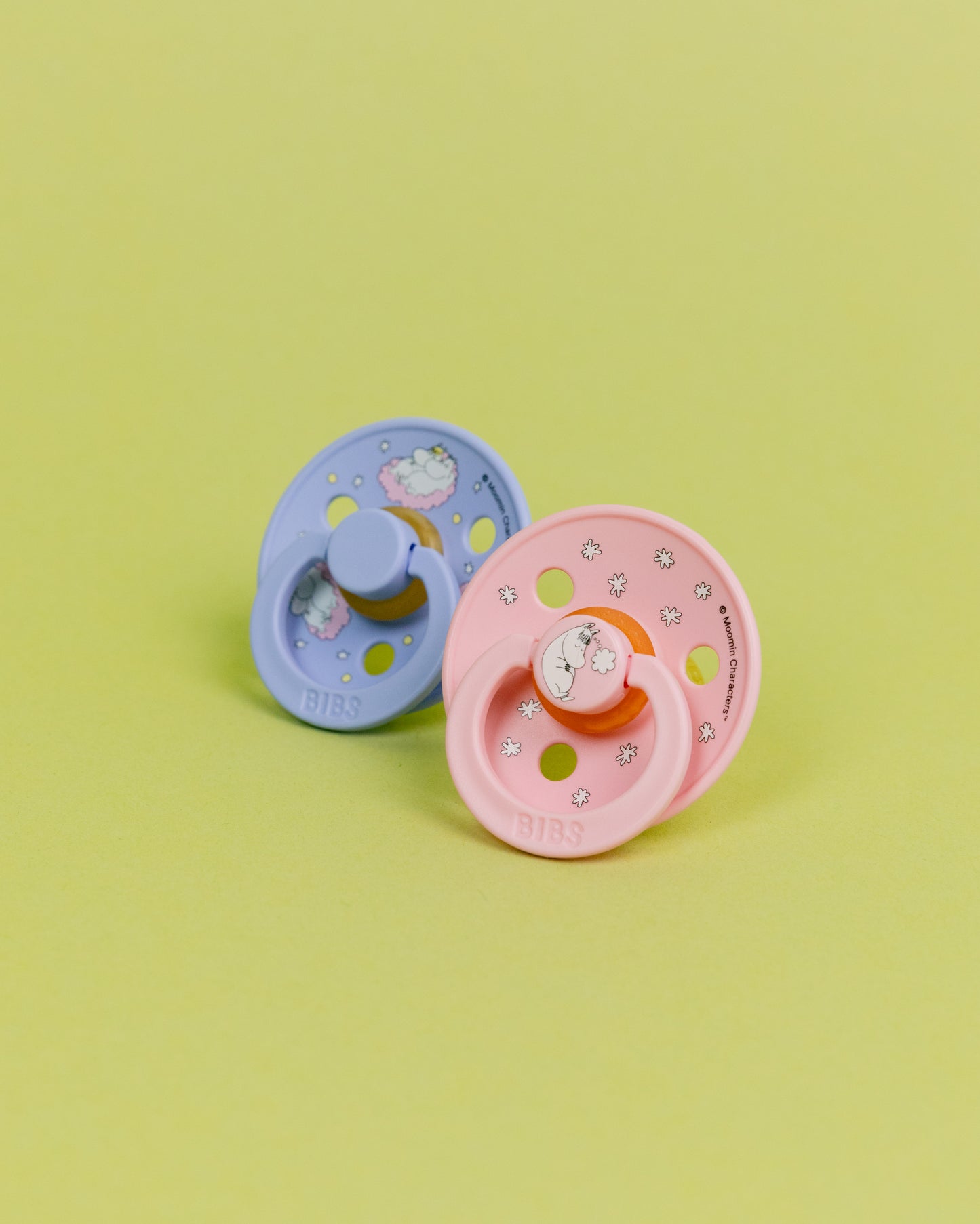 BIBS x Moomin Pacifier Colour Round 2 pack Dreaming Latex Size 1 Baby Pink mix