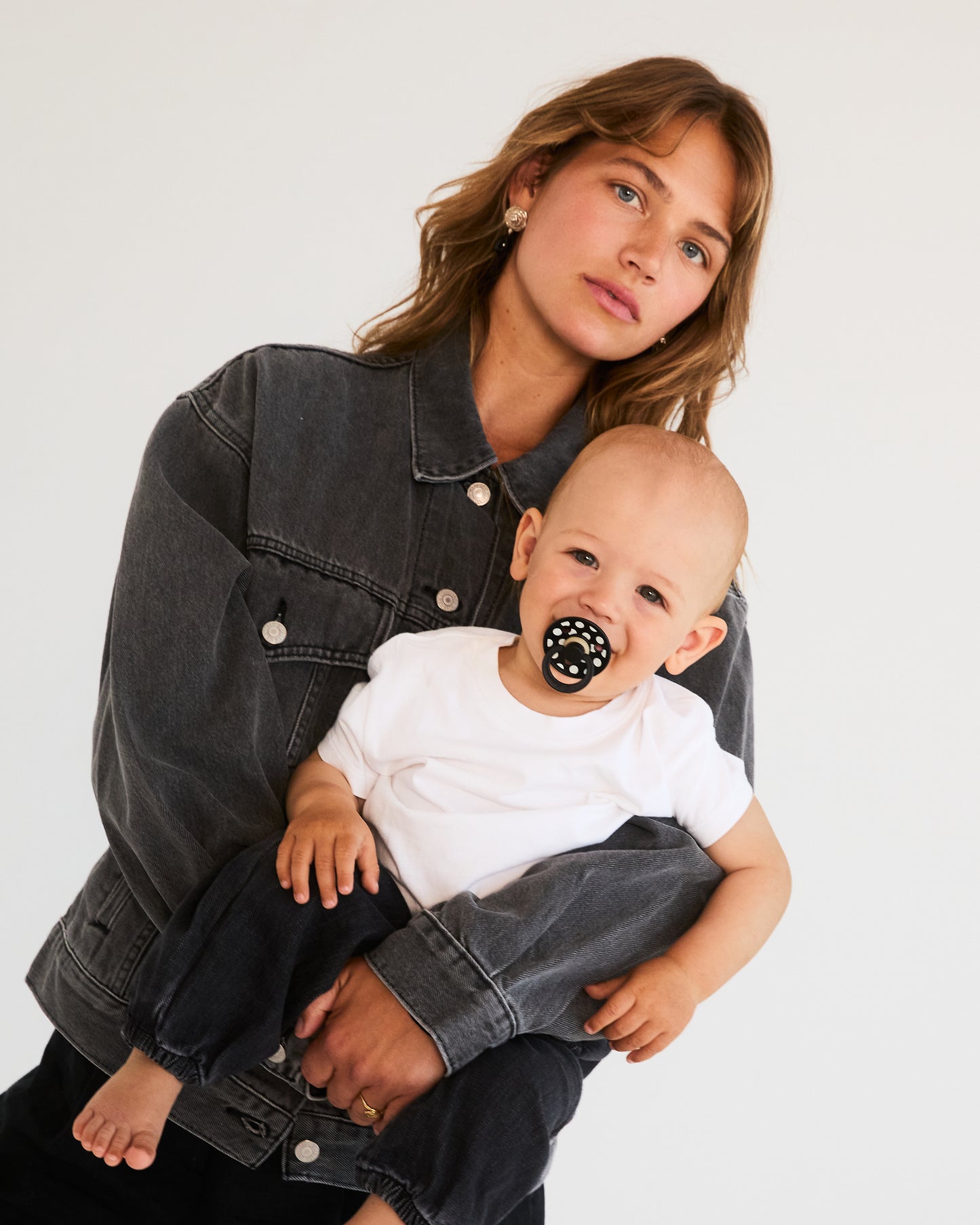 BIBS Pacifier Studio Colour Round 2 PACK Polka Latex Size 1 Ivory/Black