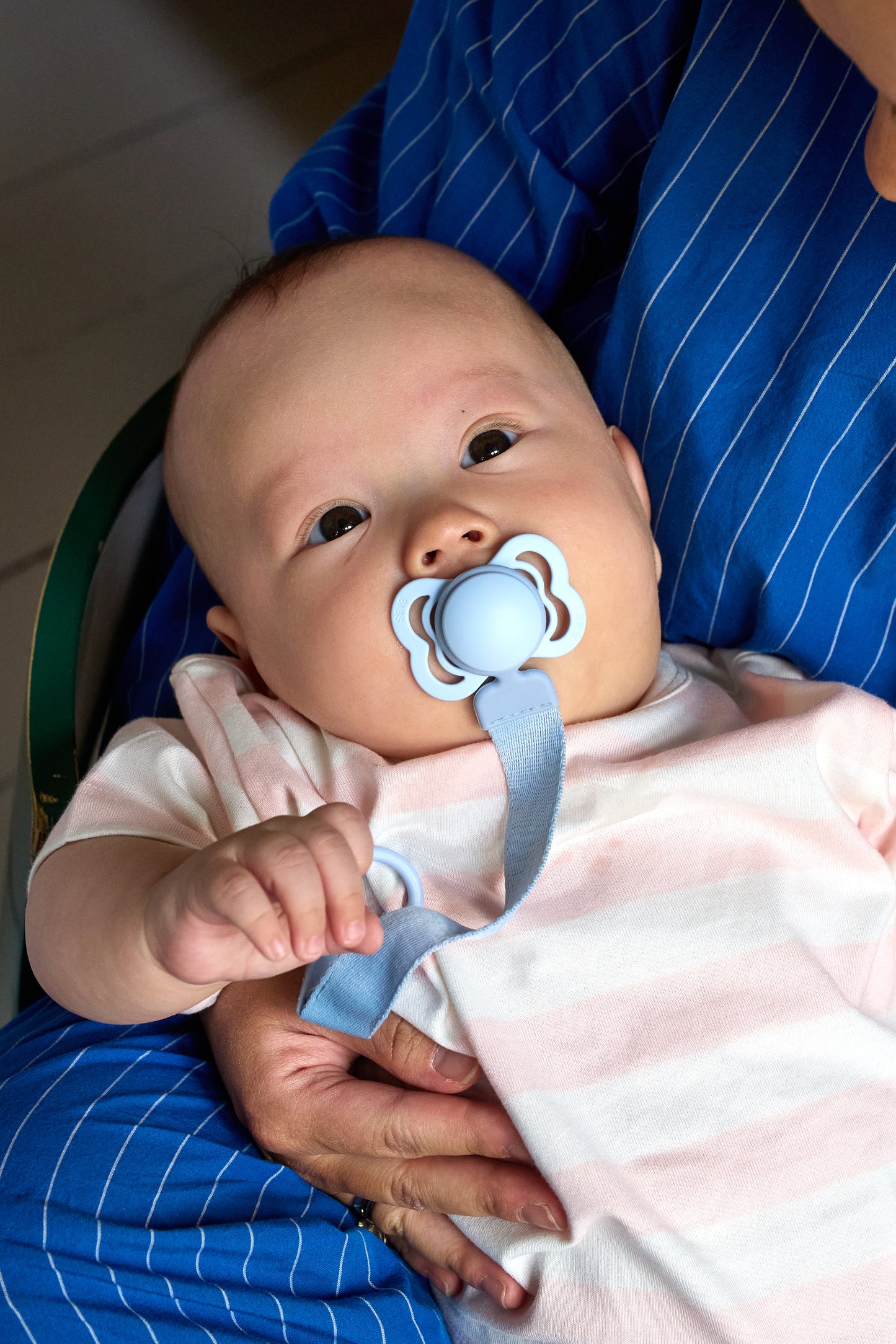 BIBS Pacifier Supreme Silicone Symmetrical Size 1 Baby Blue-Flow Pack