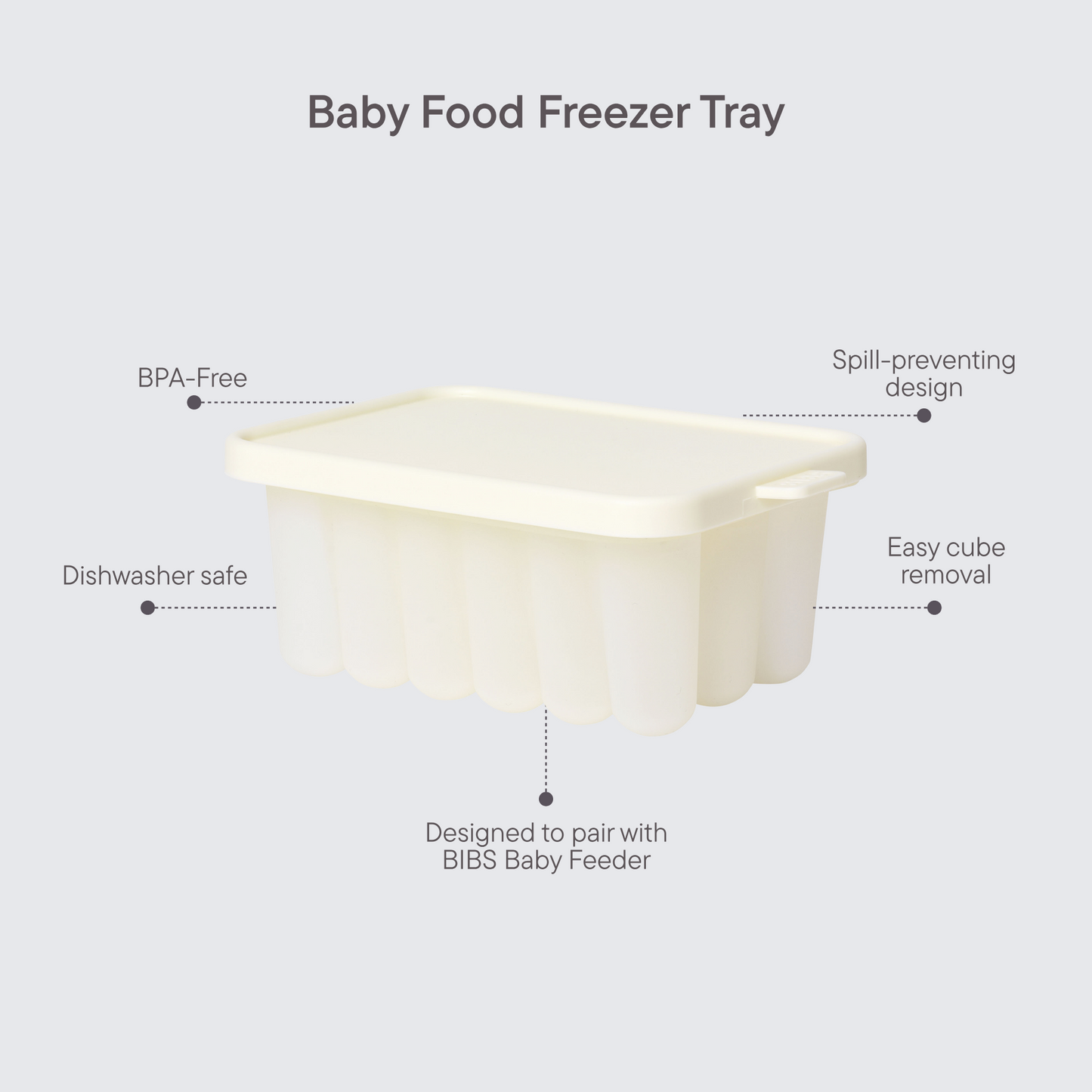 BIBS Baby Food Freezer Tray Ivory